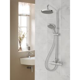 Triton Benito Rear-Fed Exposed Chrome Thermostatic Mixer Shower with Diverter