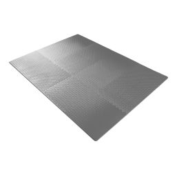 Essentials  Interlocking Floor Tiles Grey 10mm 12 Pack