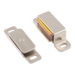 Essentials Premium Adjustable Magnetic Cabinet Catch Satin Nickel 46mm x 14mm 4 Pack