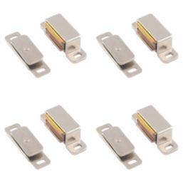 Essentials Premium Adjustable Magnetic Cabinet Catch Satin Nickel 46mm x 14mm 4 Pack
