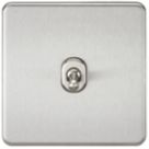Knightsbridge  10AX 1-Gang 2-Way Light Switch  Brushed Chrome