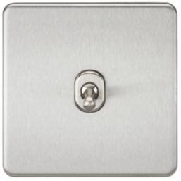 Knightsbridge  10AX 1-Gang 2-Way Light Switch  Brushed Chrome