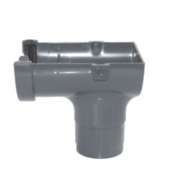 FloPlast MiniFlo uPVC Half Round Stop End Outlet Anthracite Grey 76mm x 50mm