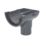 FloPlast MiniFlo uPVC Half Round Stop End Outlet Anthracite Grey 76mm x 50mm