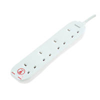 Masterplug 13A 4-Gang Unswitched Surge-Protected Extension Lead 2m
