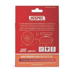 Hispec HSSA/HE/RF10-PRO  Mains Interlinked Fast Fix Heat Alarm With Radio Frequency