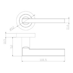 Cooke & Lewis Jaslanic Fire Rated Lever on Rose Handle Pair Polished Chrome / Satin Nickel