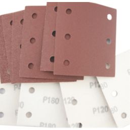 Titan   40/80/120/180 Grit 6-Hole Punched Multi-Material Sanding Sheets 115mm x 104mm 10 Pack