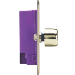 Knightsbridge  2-Gang 2-Way LED Intelligent Dimmer Switch  Polished Brass