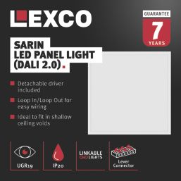 Lexco Sarin Square 595mm x 595mm LED TP(b) Panel Light (with DALI) White 26W 3600lm
