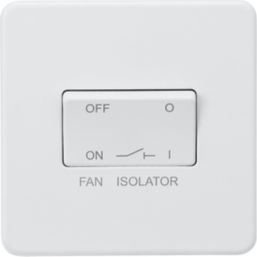 Knightsbridge  10AX 1-Gang TP Fan Isolator Switch Matt White