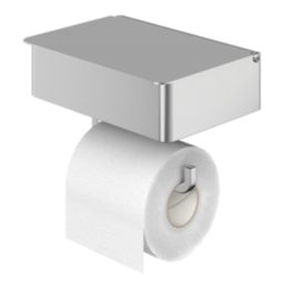 Swirl Caldew Toilet Roll Holder with Shelf & Storage Box Chrome