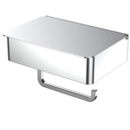 Swirl Caldew Toilet Roll Holder with Shelf & Storage Box Chrome
