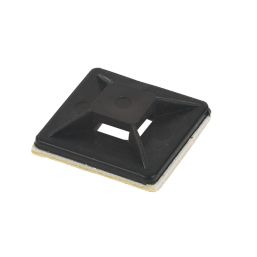 Essentials Cable Tie Bases Black 25mm x 25mm 100 Pack