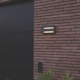 Lutec Barlo Outdoor LED Solar Wall Light With PIR Sensor Dark Grey 950lm
