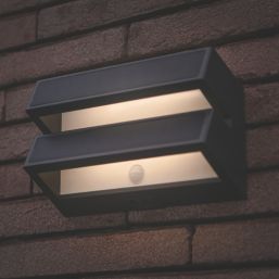 Lutec Barlo Outdoor LED Solar Wall Light With PIR Sensor Dark Grey 950lm