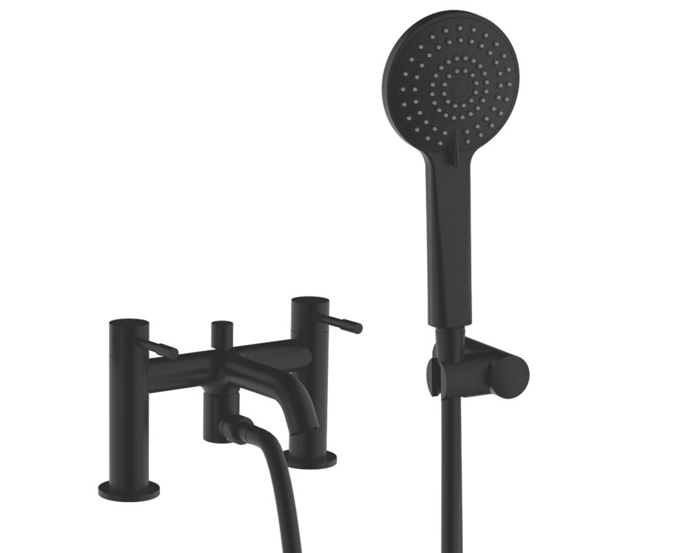 Bristan Mila DeckMounted Bath/Shower Mixer Black Screwfix