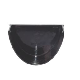 FloPlast Hi-Cap Half Round Internal Stop End Black 115mm