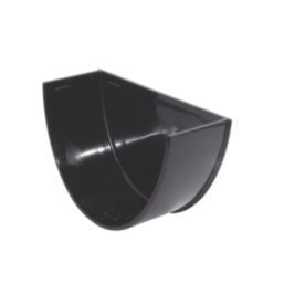FloPlast Hi-Cap Half Round Internal Stop End Black 115mm