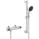 Grohe Precision Flow HP Rear-Fed Exposed Chrome Thermostatic Shower Mixer Set
