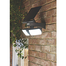 LAP  Outdoor LED Solar-Powered Floodlight With PIR Sensor Grey 2 x 500lm