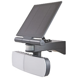 LAP  Outdoor LED Solar-Powered Floodlight With PIR Sensor Grey 2 x 500lm