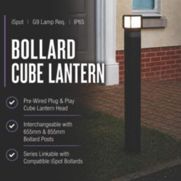 Brackenheath iSpot Bollard 119mm Outdoor Cube Light Module Black