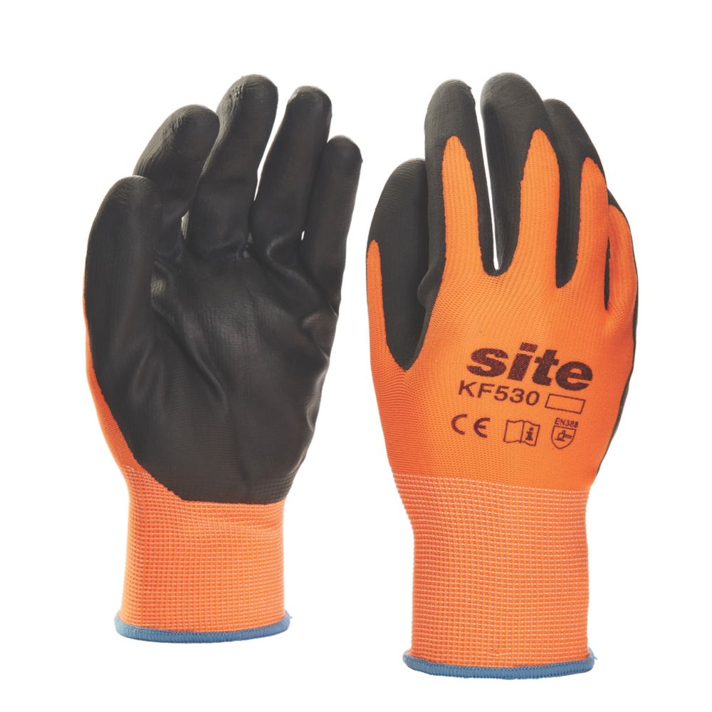 Orange work best sale gloves