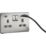 Knightsbridge  13A 2-Gang SP Switched Socket + 4.0A 20W 2-Outlet Type A & C USB Charger Brushed Chrome with Grey Inserts