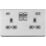 Knightsbridge  13A 2-Gang SP Switched Socket + 4.0A 20W 2-Outlet Type A & C USB Charger Brushed Chrome with Grey Inserts