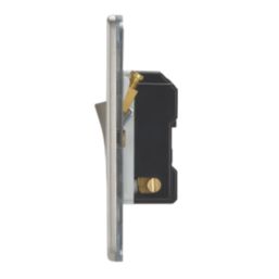 Contactum Lyric 13A Switched Fused Spur  Brushed Steel with White Inserts