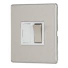 Contactum Lyric 13A Switched Fused Spur  Brushed Steel with White Inserts