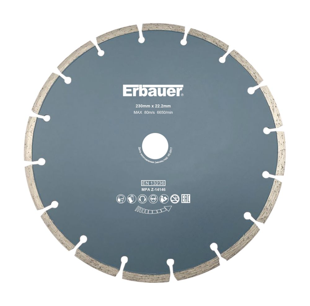 Erbauer Masonry Segmented Diamond Cutting Blade 230mm x 22.2mm Screwfix