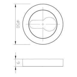 Cooke & Lewis Lormel Euro Escutcheon (Pair) Satin Brass 50mm