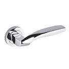 Smith & Locke Rhossilli Fire Rated Lever on Rose Door Handles Pair Polished Chrome