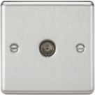 Knightsbridge  1-Gang Coaxial TV Socket Brushed Chrome