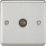 Knightsbridge  1-Gang Coaxial TV Socket Brushed Chrome
