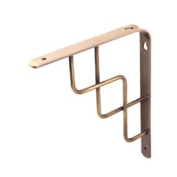 Essentials Step Shelf Brackets Brushed Brass 230mm x 180mm 4 Pack