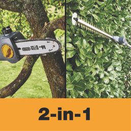Titan TTT831HDC 18V 1 x 2.0Ah Li-Ion TXP Brushless Cordless Hedge Trimmer & Pole Saw Kit