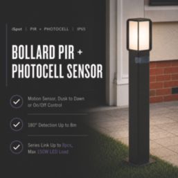 Brackenheath iSpot Bollard Indoor & Outdoor Black PIR & Photocell Sensor Module 180°