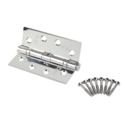 Eclipse  Polished Chrome Grade 11 Fire Rated Ball Bearing Hinges 102mm x 76mm 3 Pack