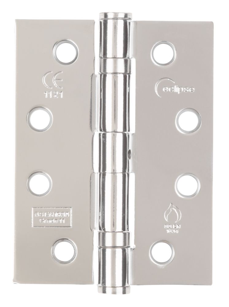 Eclipse Polished Chrome Grade 11 Fire Rated Ball Bearing Hinges 102mm x