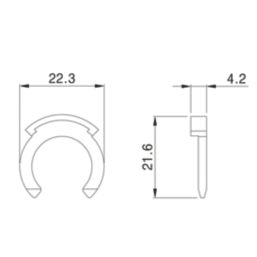 Flomasta  Plastic Collet Clips Red 15mm 10 Pack