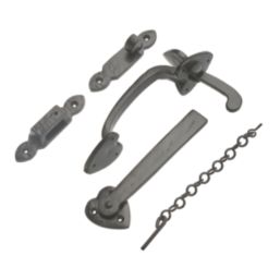 Hardware Solutions Fleur De Lis Suffolk Latch Antique Black