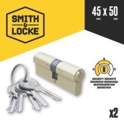 Smith & Locke  6-Pin Cylinder Lock 40-50 (90mm) Brass