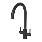 ETAL Dart Twin Lever Kitchen Mixer Tap Matt Black