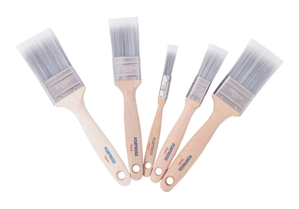 Fortress Trade Flat Paint Brush Set 5 Pieces Screwfix