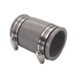 FloPlast WF08  Flexi Waste Straight Coupling Grey 38-45mm x