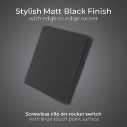 British General Evolve 20A 16AX 1-Gang 2-Way Light Switch  Matt Black