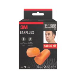 3M 1100 35dB Disposable Foam Ear Plugs 30 Pairs
